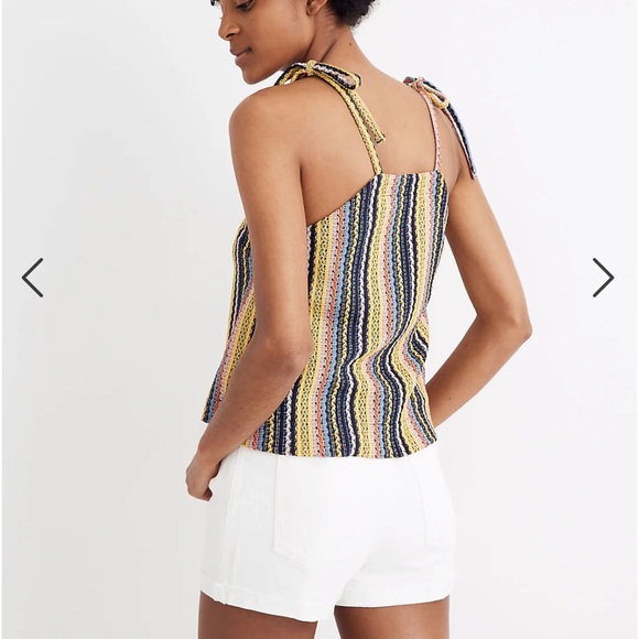 Madewell Texture and Thread Tie Shoulder Tank Top - Picture 3 of 6